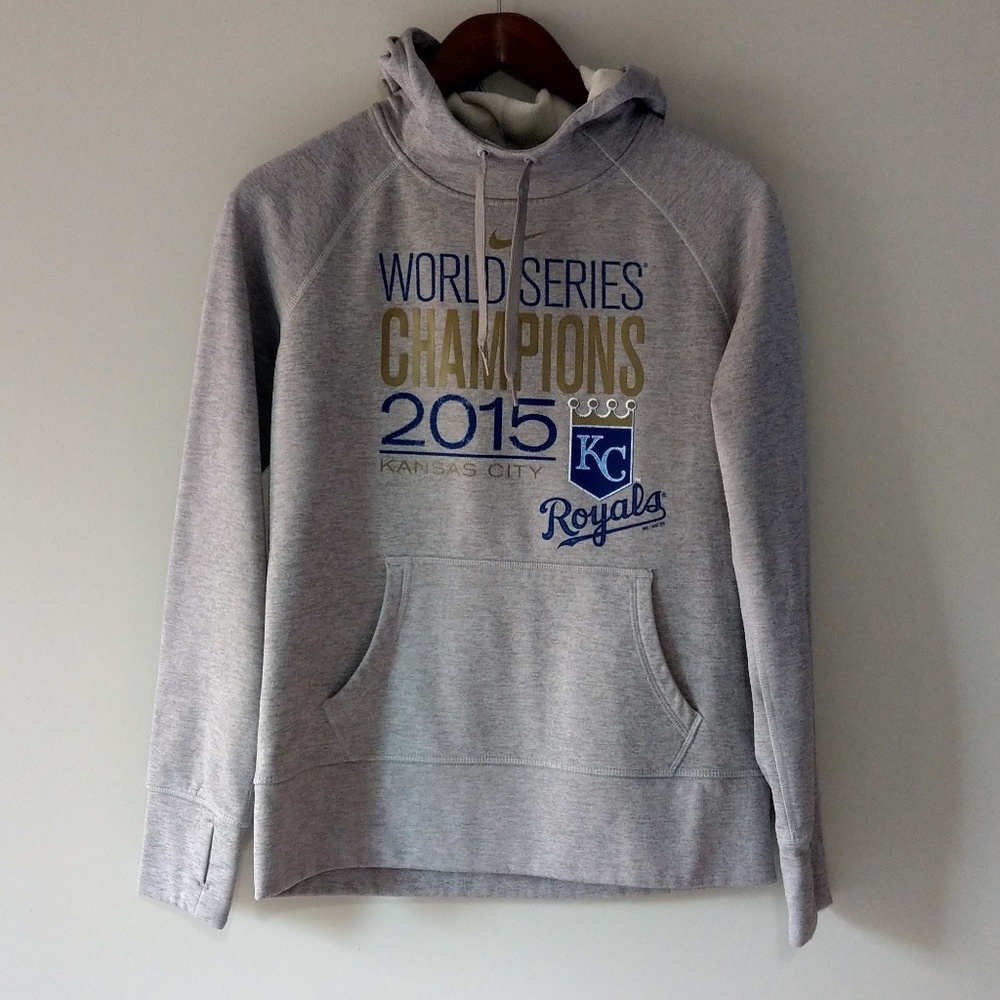 NIKE KC Royals Medium Grey Hooded Sweatshirt